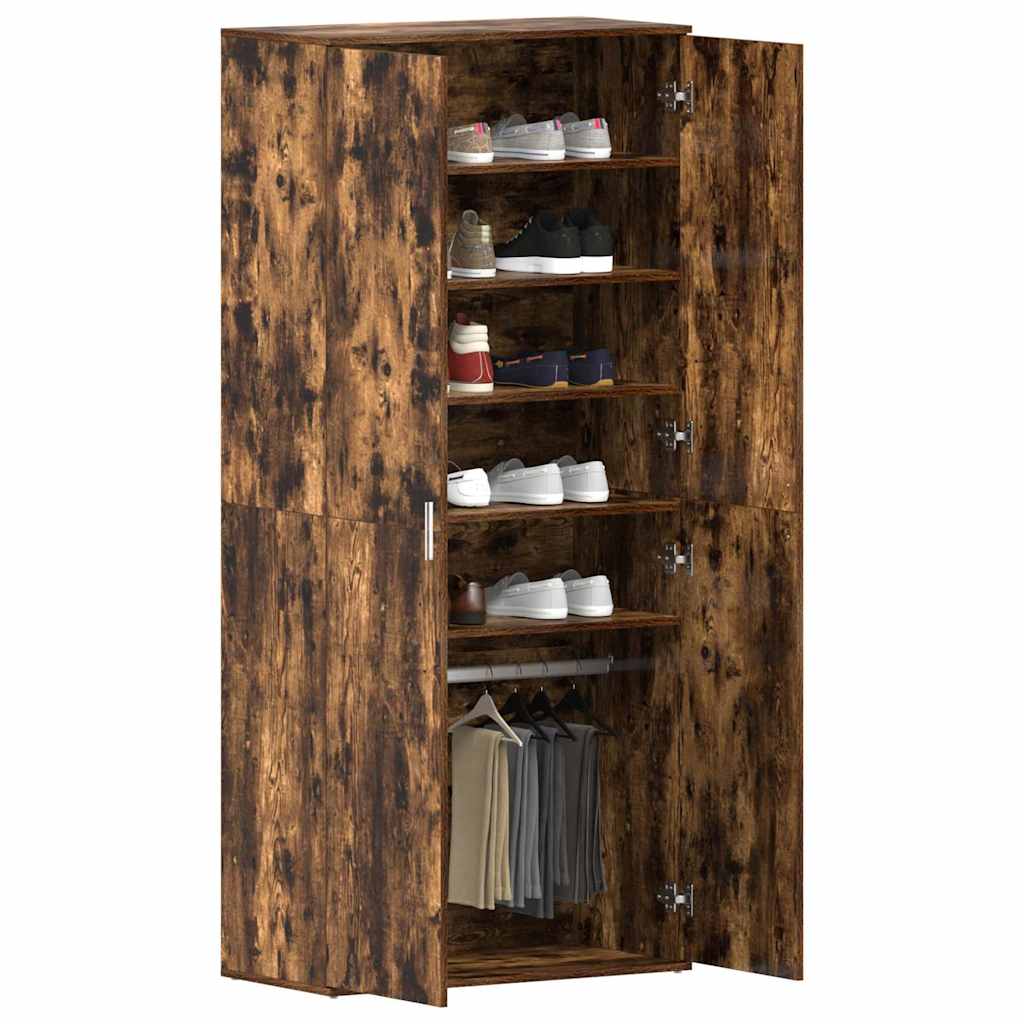 Shoe Cabinet with Door Brown 80 x 39 x 180 cm Engineered wood