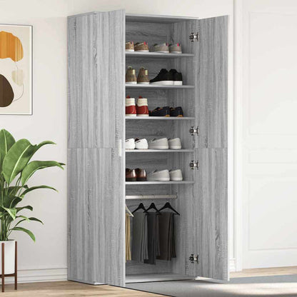 Shoe Cabinet with Door Grey 80 x 39 x 180 cm Engineered wood