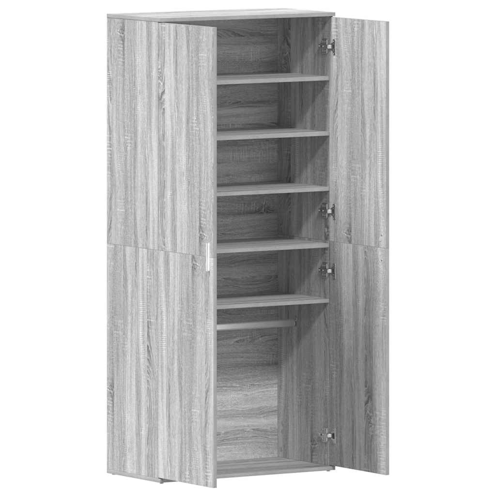 Shoe Cabinet with Door Grey 80 x 39 x 180 cm Engineered wood