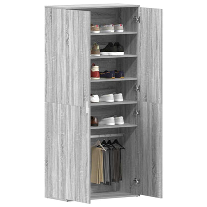 Shoe Cabinet with Door Grey 80 x 39 x 180 cm Engineered wood
