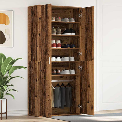 Shoe Cabinet with Door Brown 80 x 39 x 180 cm Engineered wood