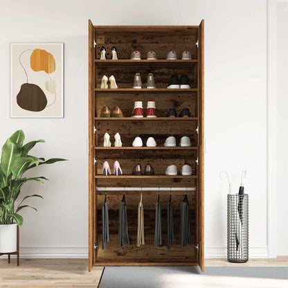 Shoe Cabinet with Door Brown 80 x 39 x 180 cm Engineered wood