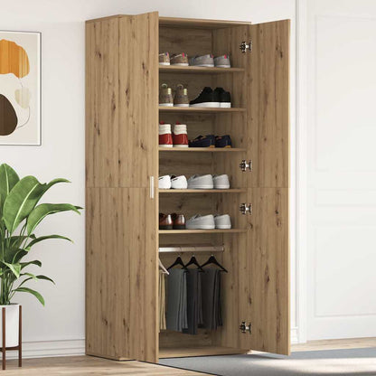 Shoe Cabinet with Door Brown 80 x 39 x 180 cm Engineered wood