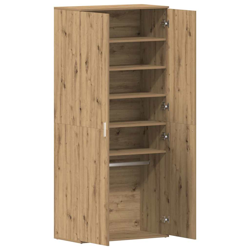 Shoe Cabinet with Door Brown 80 x 39 x 180 cm Engineered wood