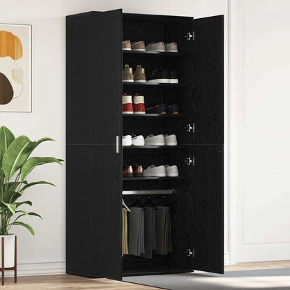 Shoe Cabinet with Door Black 80 x 39 x 180 cm Engineered wood