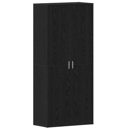 Shoe Cabinet with Door Black 80 x 39 x 180 cm Engineered wood