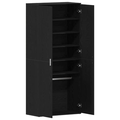 Shoe Cabinet with Door Black 80 x 39 x 180 cm Engineered wood