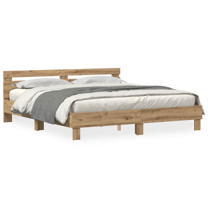 Bed Frame Artisan oak 200 x 200 cm Engineered wood
