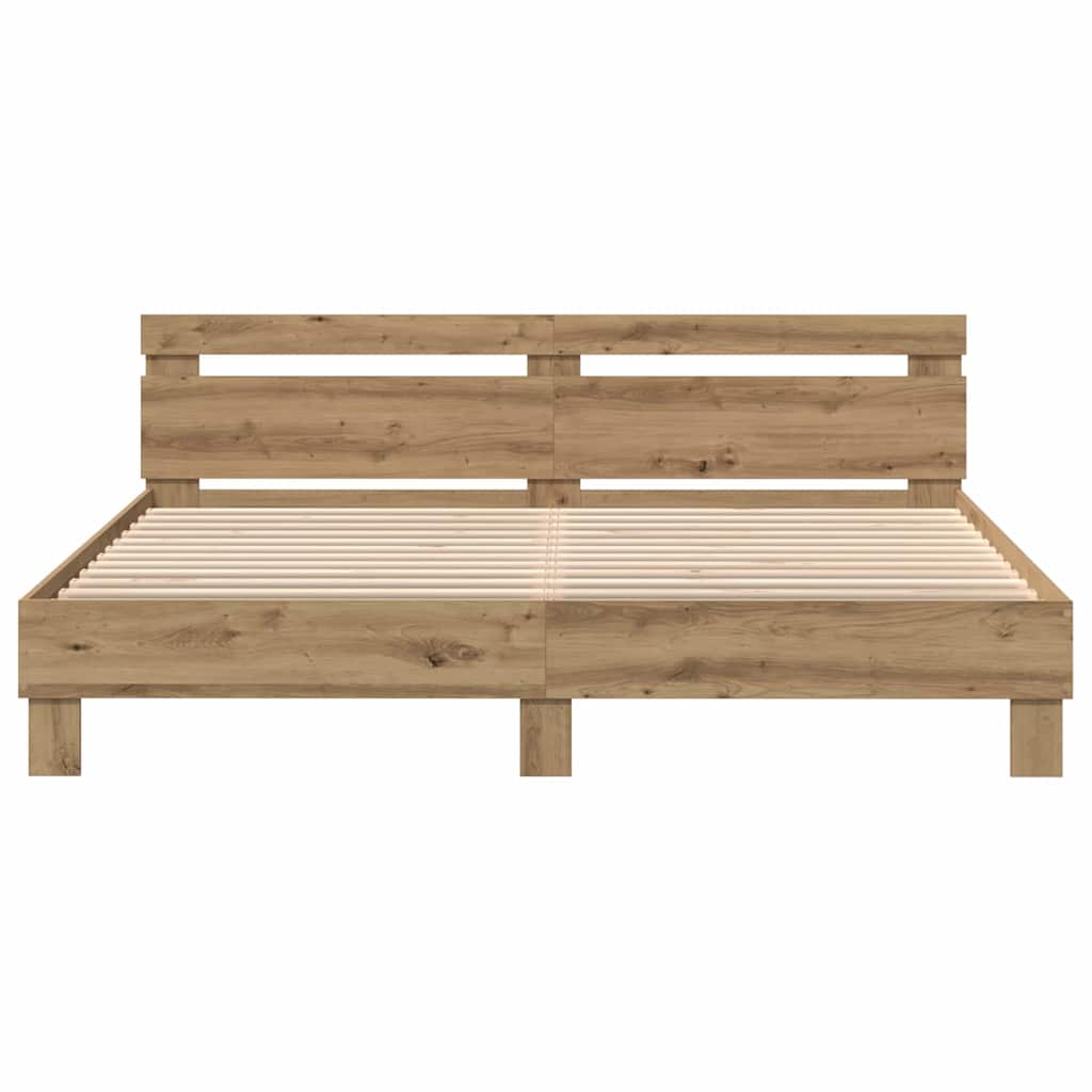 Bed Frame Artisan oak 200 x 200 cm Engineered wood