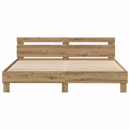 Bed Frame Artisan oak 200 x 200 cm Engineered wood