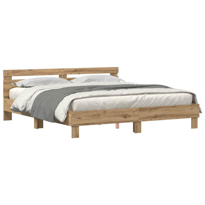 Bed Frame Artisan oak 200 x 200 cm Engineered wood