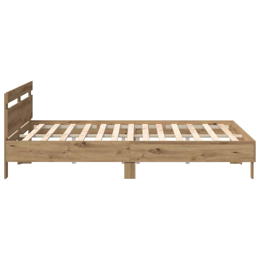 Bed Frame Artisan oak 200 x 200 cm Engineered wood