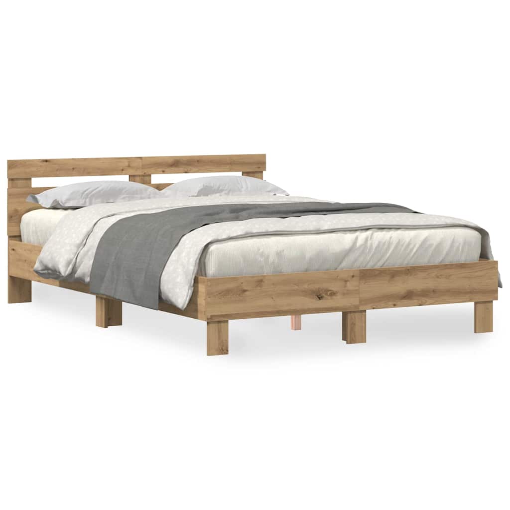 Bed Frame Artisan oak 150 x 200 cm Engineered wood
