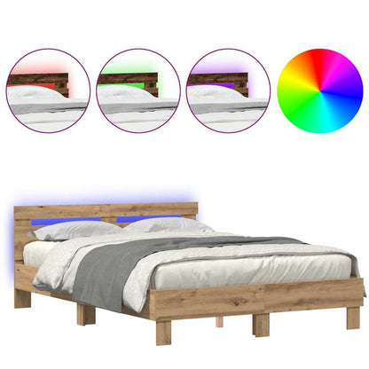 Bed Frame Artisan oak 150 x 200 cm Engineered wood