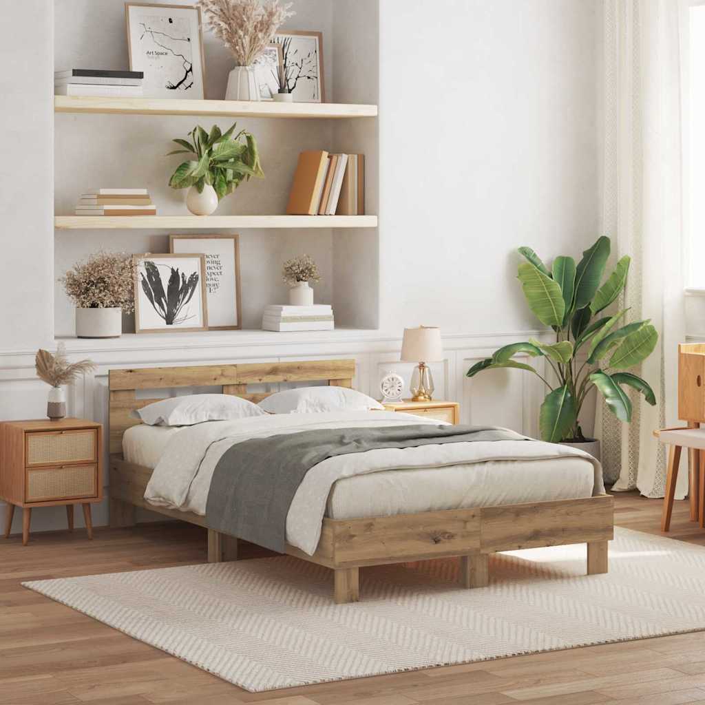 Bed Frame Artisan oak 120 x 200 cm Engineered wood