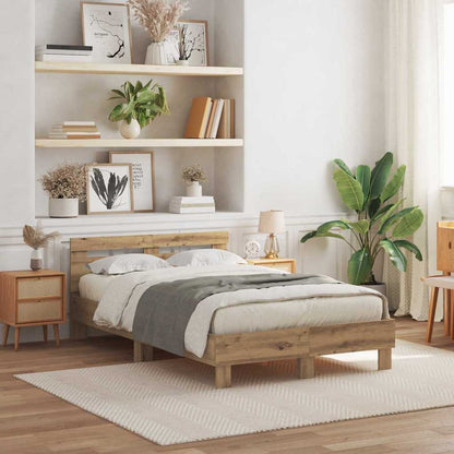 Bed Frame Artisan oak 120 x 200 cm Engineered wood
