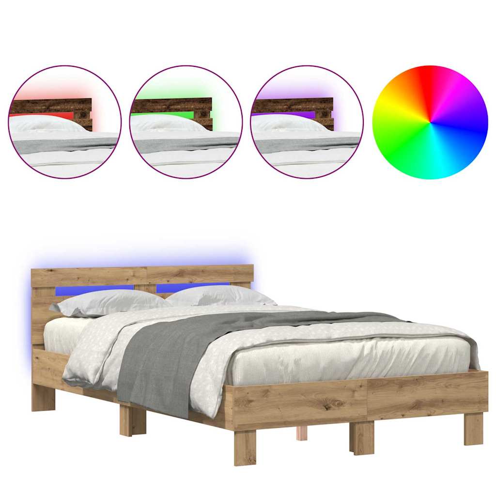 Bed Frame Artisan oak 120 x 200 cm Engineered wood