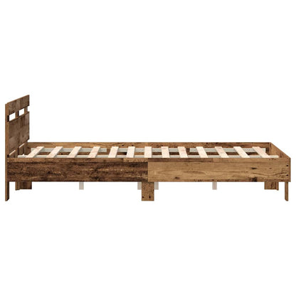 Bed Frame with Headboard Old wood 135 x 190 cm Engineered wood