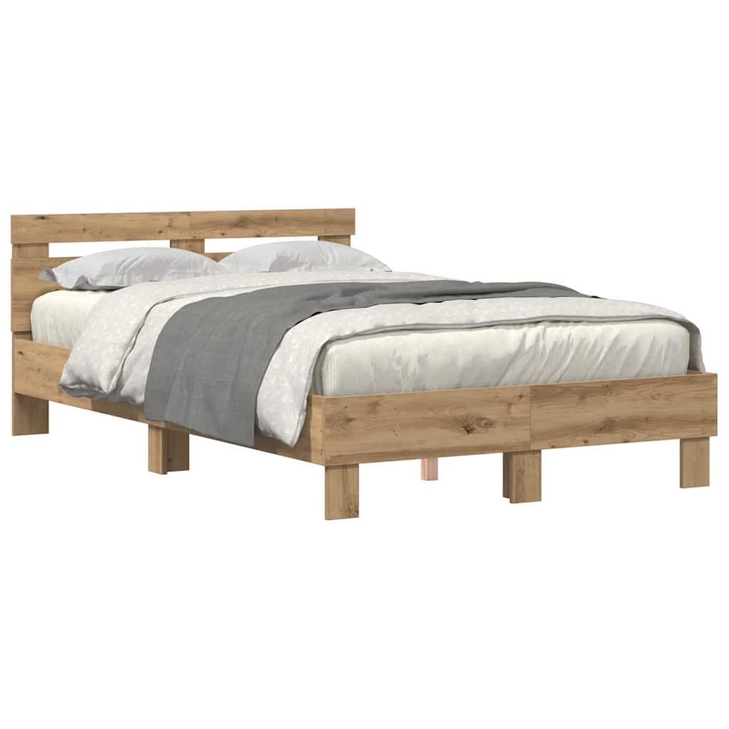 Bed Frame Artisan oak 135 x 190 cm Engineered wood