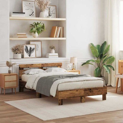 Bed Frame with Headboard Old wood 120 x 190 cm Engineered wood