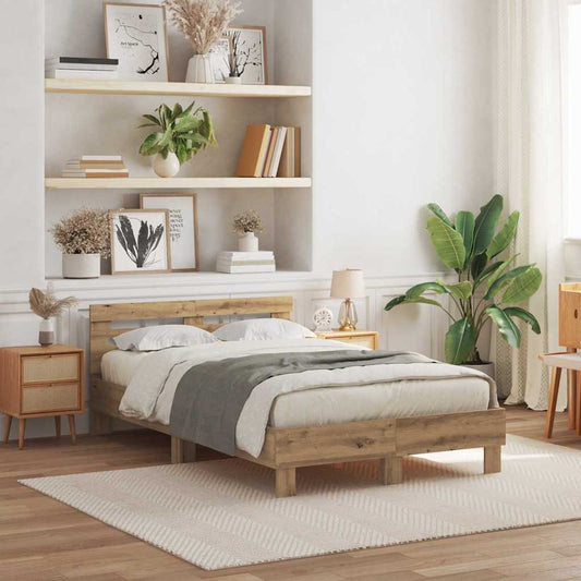Bed Frame Artisan oak 120 x 190 cm Engineered wood