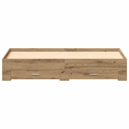 Bed Frame with Drawer Artisan Oak 180 x 200 cm Engineered Wood