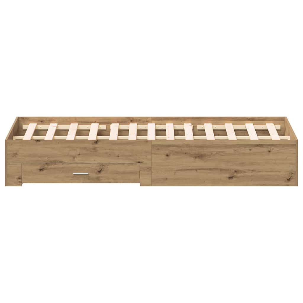 Bed Frame with Drawer Artisan Oak 180 x 200 cm Engineered Wood