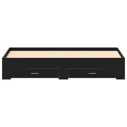Bed Frame with Drawer Black Oak 180 x 200 cm Engineered Wood