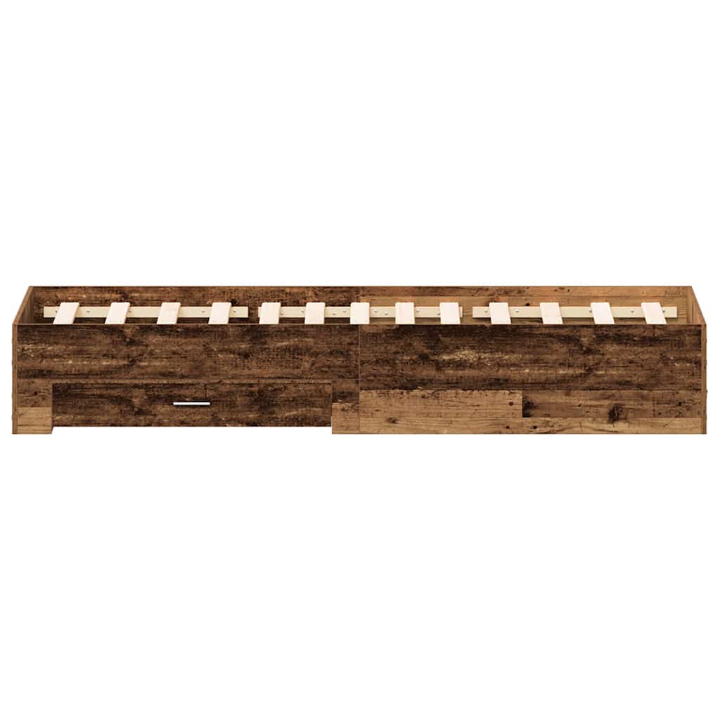 Bed Frame with Drawer Old Wood 120 x 200 cm Engineered Wood