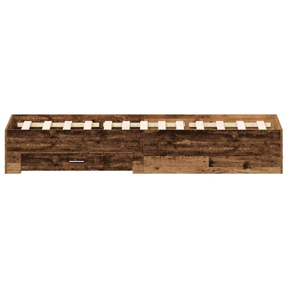 Bed Frame with Drawer Old Wood 120 x 200 cm Engineered Wood