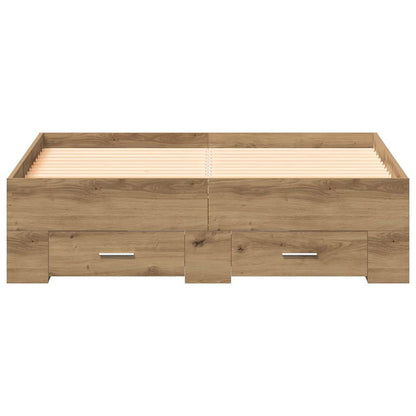 Bed Frame with Drawer Artisan Oak 120 x 200 cm Engineered Wood