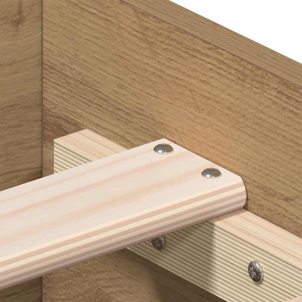 Bed Frame with Drawer Artisan Oak 140 x 190 cm Engineered Wood