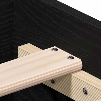 Bed Frame with Drawer Black Oak 135 x 190 cm Engineered Wood