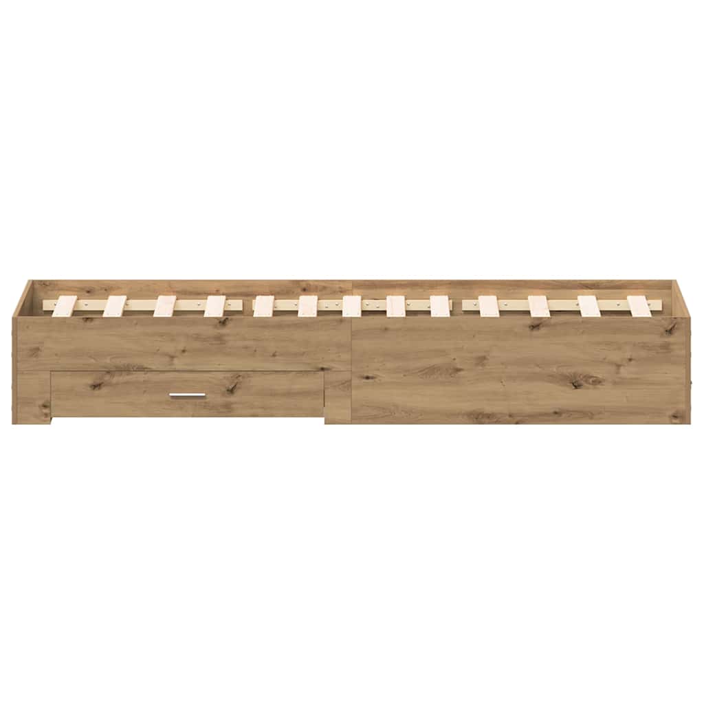 Bed Frame with Drawer Artisan Oak 120 x 190 cm Engineered Wood