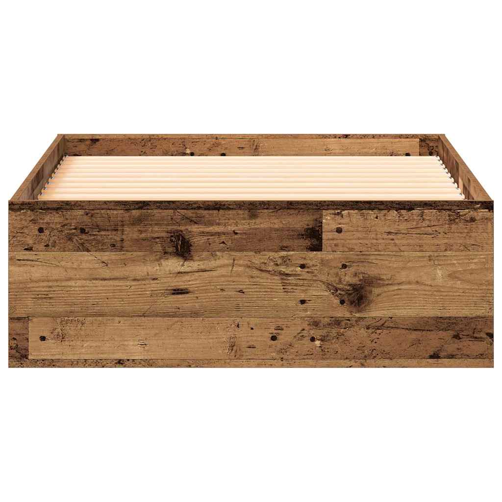 Bed Frame with Drawer Old Wood 100 x 200 cm Engineered Wood