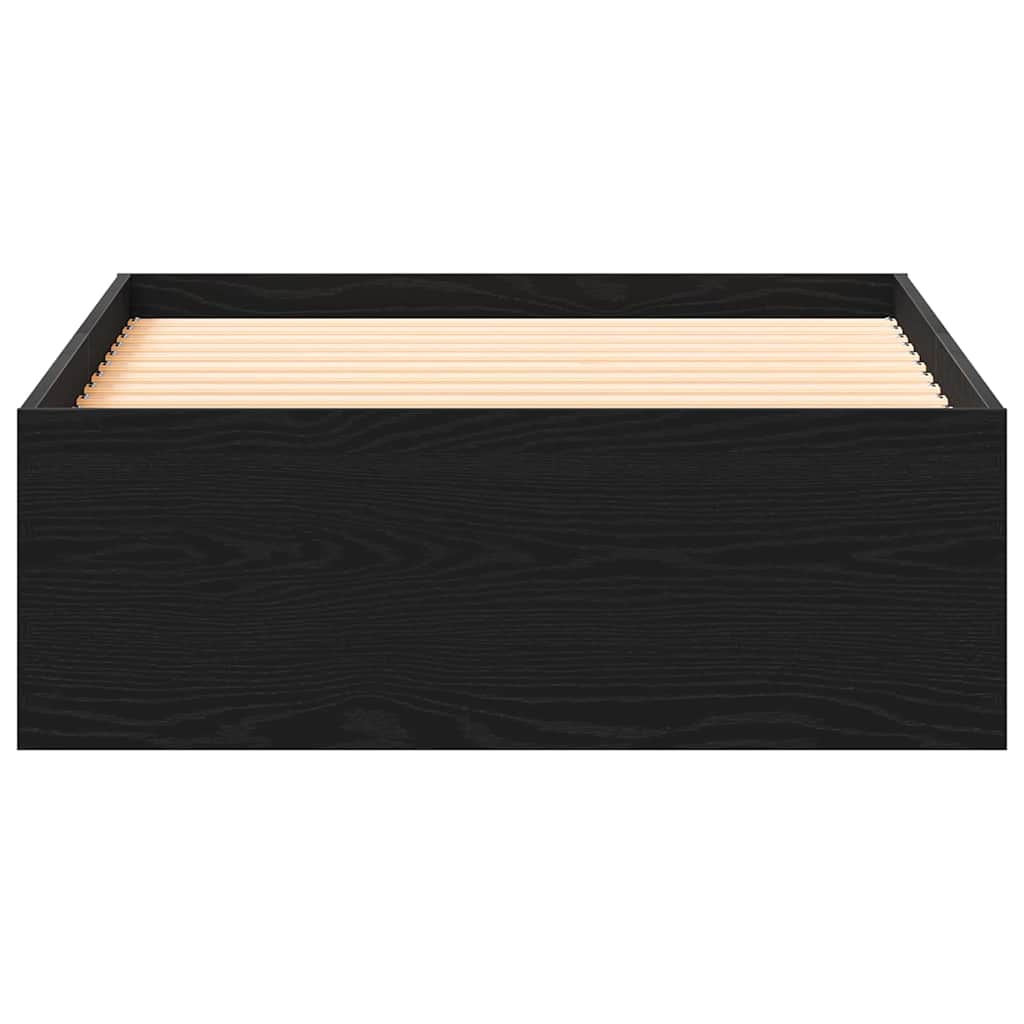 Bed Frame with Drawer Black Oak 100 x 200 cm Engineered Wood