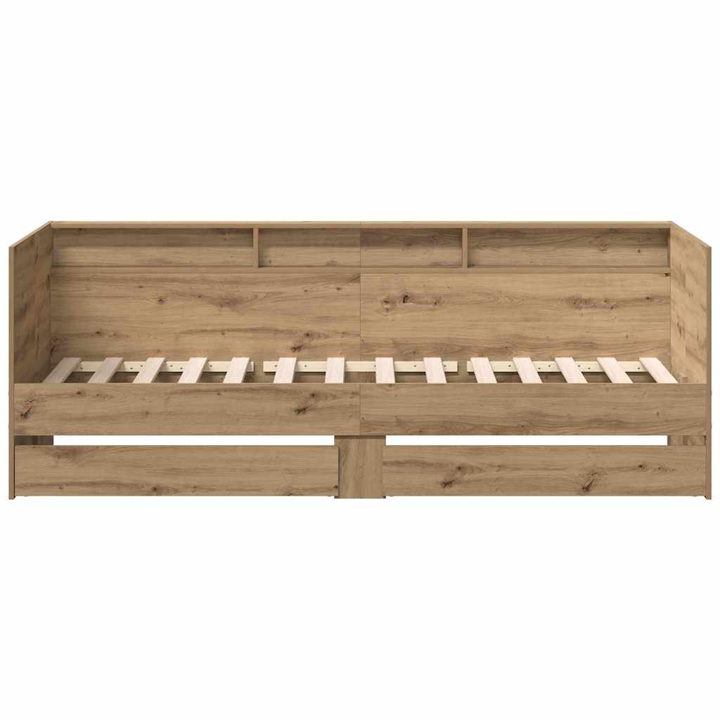Daybed with Headboard Artisan Oak 100 x 200 cm Engineered Wood