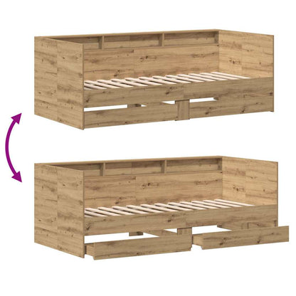 Daybed with Headboard Artisan Oak 100 x 200 cm Engineered Wood