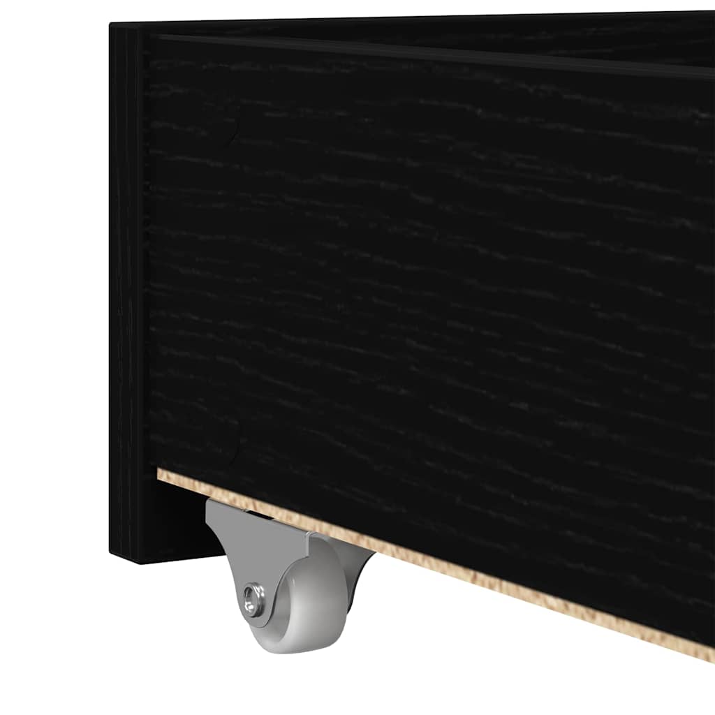 Daybed with Headboard Black Oak 100 x 200 cm Engineered Wood