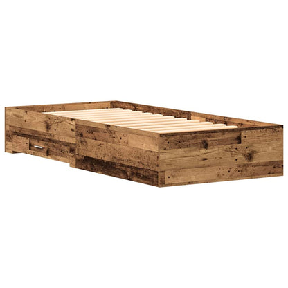 Bed Frame with Drawer Old Wood 90 x 190 cm Engineered Wood