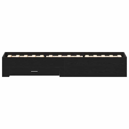Bed Frame with Drawer Black Oak 90 x 190 cm Engineered Wood
