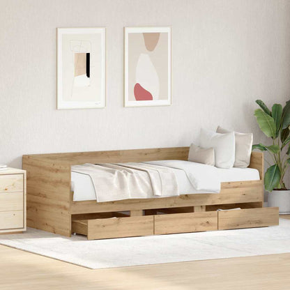 Daybed with Headboard Artisan Oak 90 x 200 cm Engineered Wood