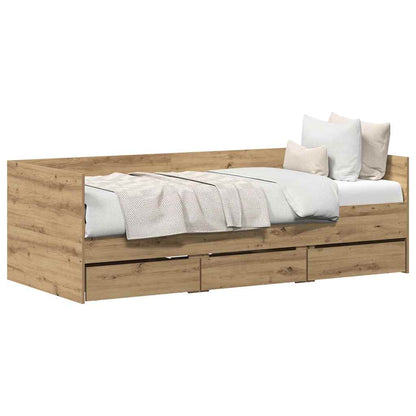 Daybed with Headboard Artisan Oak 90 x 200 cm Engineered Wood