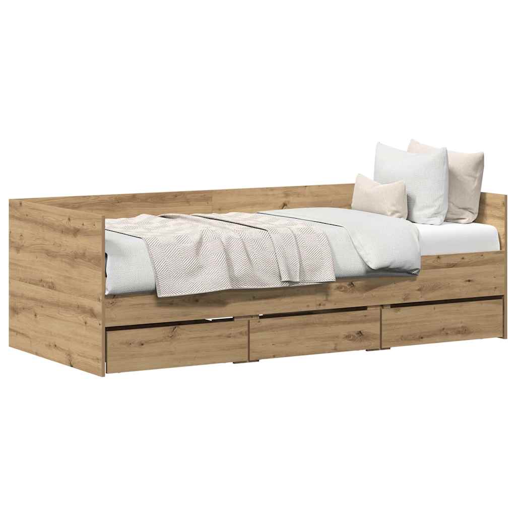 Daybed with Headboard Artisan Oak 90 x 190 cm Engineered Wood