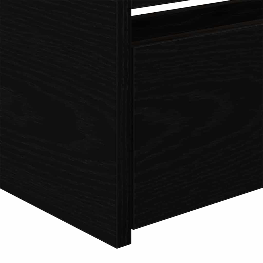 Daybed Frame with Drawers Black oak 90 x 190 cm Engineered wood