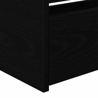 Daybed Frame with Drawers Black oak 90 x 190 cm Engineered wood