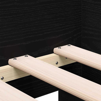 Daybed Frame with Drawers Black oak 90 x 190 cm Engineered wood