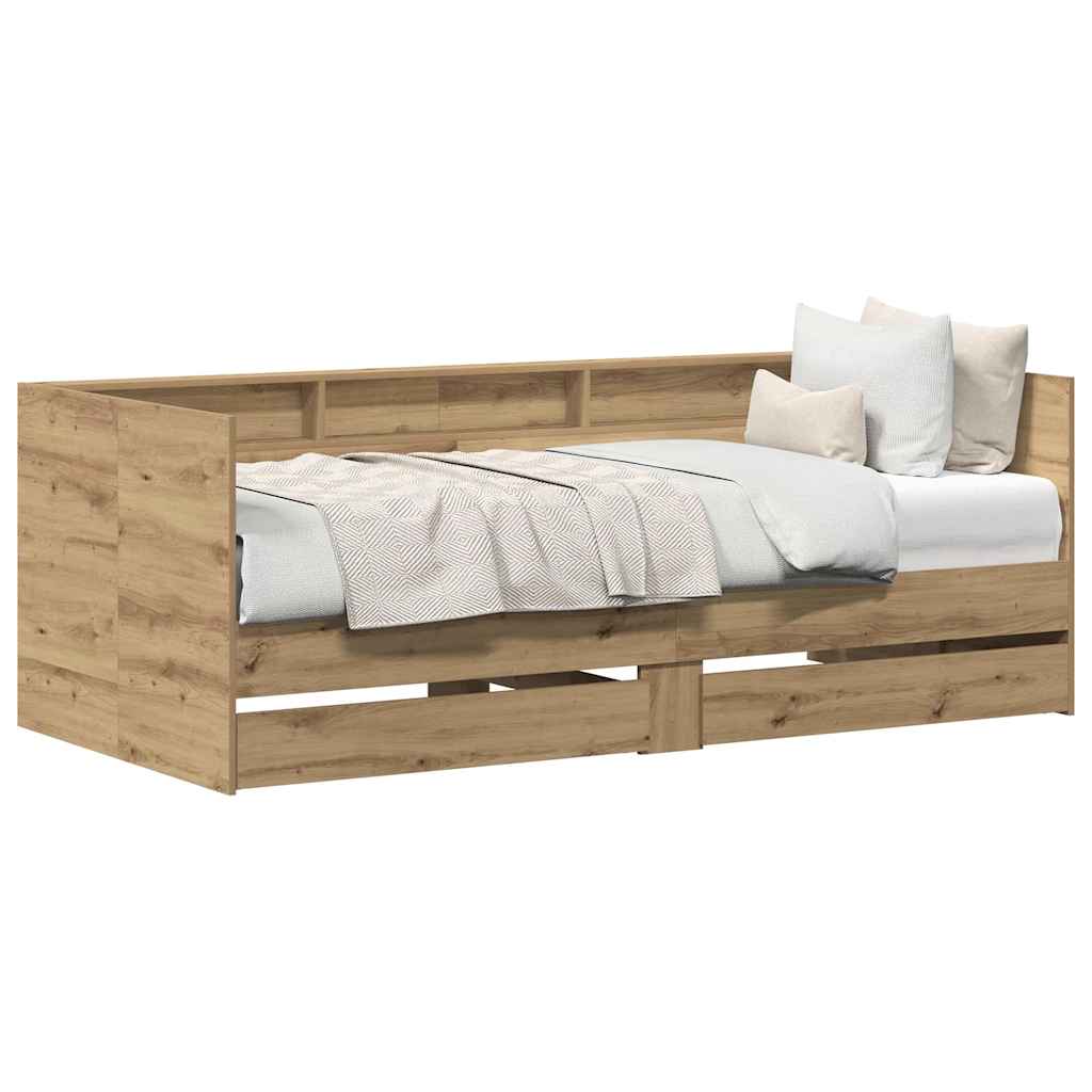 Daybed with Headboard Artisan Oak 90 x 200 cm Engineered Wood