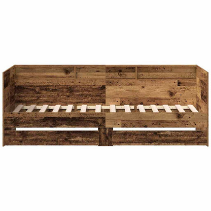 Daybed with Headboard Old Wood 90 x 190 cm Engineered Wood