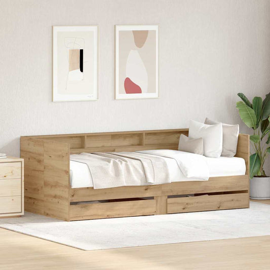 Daybed with Headboard Artisan Oak 90 x 190 cm Engineered Wood